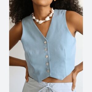 DONNI. Cropped Twill Vest